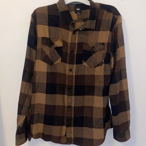 Vans Men’s L Brown Plaid Flannel